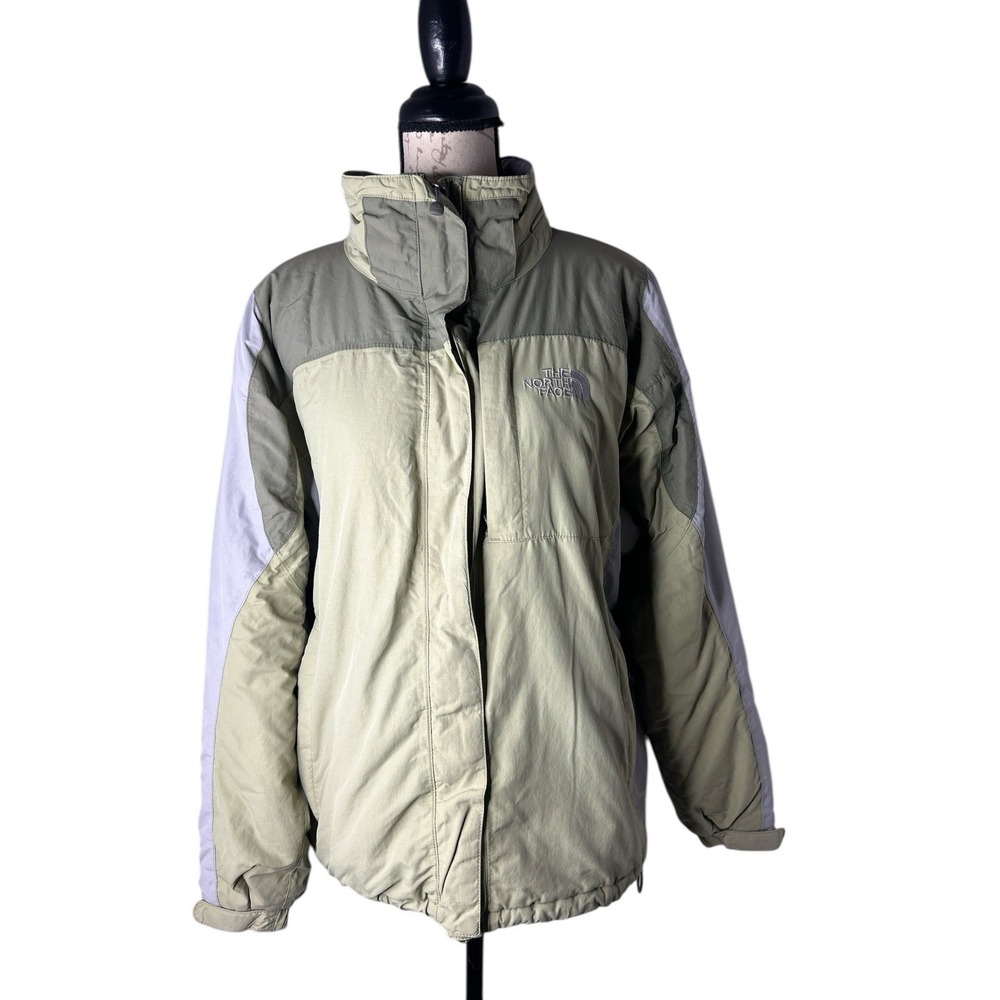 The North Face Light weight outer soft shell jacket Green/Grey Large NO‎ HOOD